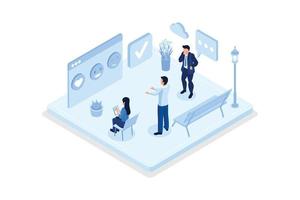 Feedback and review,  customer satisfaction concept, isometric vector modern illustration