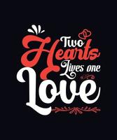 Two hearts lives one love vector