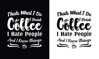 plantilla de diseño de camiseta de café de vector de tipografía