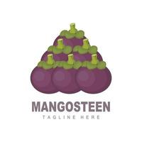 diseño del logotipo de mangostán, vector de fruta fresca para la salud de la piel, ilustración de la marca de la tienda de frutas y medicina natural de la piel