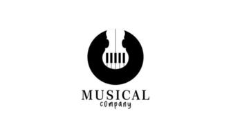 PrintViolin, piano key, musical instrument logo design vector