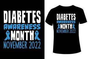 Diabetes awareness month November 2022 diabetes  awareness t-shirt  design  vector template