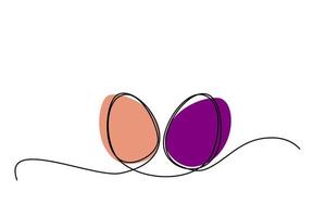 conejito de pascua con corazón dibujo continuo de una línea. imagen simple de conejo. ilustración vectorial minimalista.impresión vector