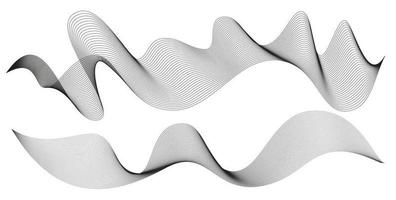 Wavy abstract stripes. Curved line vector elements for music design. Digital sound equalizer.