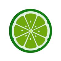 Lime slice icon illustration png