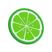 Lime slice icon illustration png