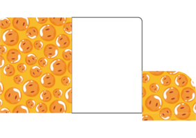 design de pasta de arquivo com tema de padrão de lodo laranja fofo png