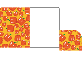 design de pasta de arquivo com tema de padrão de páprica laranja png