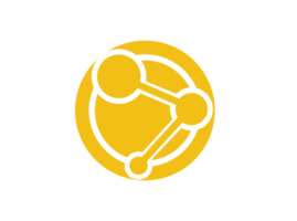 logotipo de compartilhamento de rede de cor amarela png