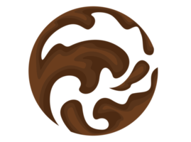 ícone do logotipo do círculo de chocolate fluindo png