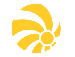 gul lysande Sol logotyp ikon png