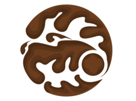 icône du logo cercle chocolat qui coule png