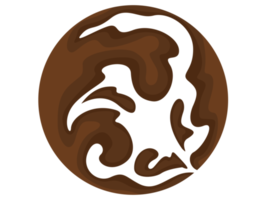ícone do logotipo do círculo de chocolate fluindo png