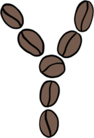 doodle freehand sketch drawing of coffee bean alphabet. png