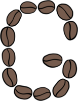 doodle freehand sketch drawing of coffee bean alphabet. png