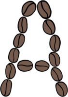 doodle freehand sketch drawing of coffee bean alphabet. png