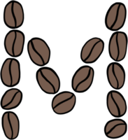 doodle freehand sketch drawing of coffee bean alphabet. png