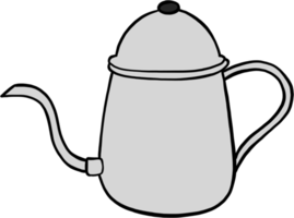 doodle freehand sketch drawing of coffee equipment. png