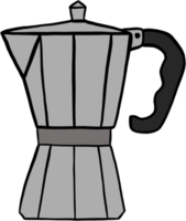 klotter freehand skiss teckning av kaffe Utrustning. png