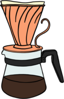 doodle desenho à mão livre de equipamentos de café. png