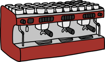 Gekritzel-Freihand-Skizze-Zeichnung der Kaffeemaschine. png