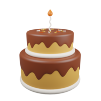 Chocolate Birthday Cake 3D Illustration png