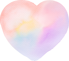 Heart shape Watercolor brush paint for love wedding or valentines day png