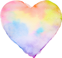 Heart shape Watercolor brush paint for love wedding or valentines day png