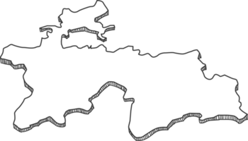 Hand Drawn of Tajikistan 3D Map png