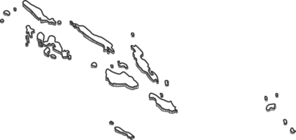 dibujado a mano del mapa 3d de las islas salomón png