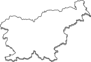 Hand Drawn of Slovenia 3D Map png