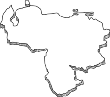 Hand Drawn of Venezuela 3D Map png