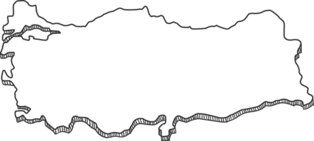 mão desenhada do mapa 3d da turquia png
