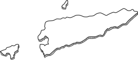 Hand Drawn of Timor Leste 3D Map png