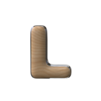 3d letra l estilo de madera png