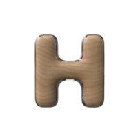 3D-Buchstabe h im Holzstil png