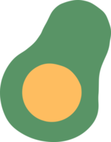 avokado frukt illustration i söt och enkel för design element png