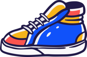 trendiges schuhillustrationsdesign. Retro-Designelement der 80er Jahre png