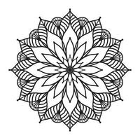 mandala negro, fondo de diseño de mandala ornamental de lujo, diseño de mandala, diseño de papel tapiz de arte de libro de colores de patrón de mandala, patrón de mosaico, tarjeta de saludo, mandala en blanco y negro vector