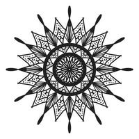 mandala negro, fondo de diseño de mandala ornamental de lujo, diseño de mandala, diseño de papel tapiz de arte de libro de colores de patrón de mandala, patrón de mosaico, tarjeta de saludo, mandala en blanco y negro vector