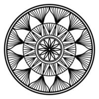 mandala negro, fondo de diseño de mandala ornamental de lujo, diseño de mandala, diseño de papel tapiz de arte de libro de colores de patrón de mandala, patrón de mosaico, tarjeta de felicitación, mandala en blanco y negro vector