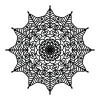 mandala negro, fondo de diseño de mandala ornamental de lujo, diseño de mandala, diseño de papel tapiz de arte de libro de colores de patrón de mandala, patrón de mosaico, tarjeta de saludo, mandala en blanco y negro vector