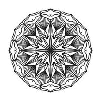 mandala negro, fondo de diseño de mandala ornamental de lujo, diseño de mandala, diseño de papel tapiz de arte de libro de colores de patrón de mandala, patrón de mosaico, tarjeta de saludo, mandala en blanco y negro vector