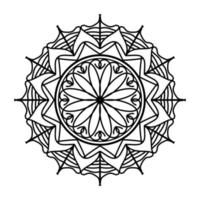 mandala negro, fondo de diseño de mandala ornamental de lujo, diseño de mandala, diseño de papel tapiz de arte de libro de colores de patrón de mandala, patrón de mosaico, tarjeta de saludo, mandala en blanco y negro vector