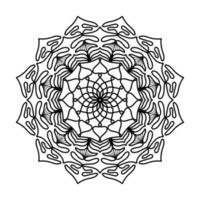 mandala negro, fondo de diseño de mandala ornamental de lujo, diseño de mandala, diseño de papel tapiz de arte de libro de colores de patrón de mandala, patrón de mosaico, tarjeta de saludo, mandala en blanco y negro vector