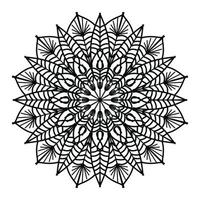 mandala negro, fondo de diseño de mandala ornamental de lujo, diseño de mandala, diseño de papel tapiz de arte de libro de colores de patrón de mandala, patrón de mosaico, tarjeta de saludo, mandala en blanco y negro vector