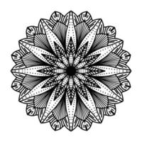 mandala negro, fondo de diseño de mandala ornamental de lujo, diseño de mandala, diseño de papel tapiz de arte de libro de colores de patrón de mandala, patrón de mosaico, tarjeta de saludo, mandala en blanco y negro vector