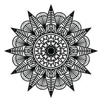 mandala negro, fondo de diseño de mandala ornamental de lujo, diseño de mandala, diseño de papel tapiz de arte de libro de colores de patrón de mandala, patrón de mosaico, tarjeta de saludo, mandala en blanco y negro vector