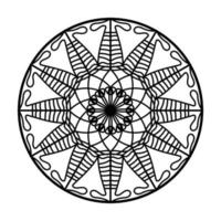 mandala negro, fondo de diseño de mandala ornamental de lujo, diseño de mandala, diseño de papel tapiz de arte de libro de colores de patrón de mandala, patrón de mosaico, tarjeta de saludo, mandala en blanco y negro vector