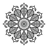 mandala negro, fondo de diseño de mandala ornamental de lujo, diseño de mandala, diseño de papel tapiz de arte de libro de colores de patrón de mandala, patrón de mosaico, tarjeta de saludo, mandala en blanco y negro vector